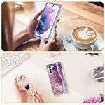 ESDOT for Samsung Galaxy S21 Case,Military Grade Passing 21ft Drop Test,Rugged Cover with Fashionable Designs for Women Girls,Shockproof Protective Phone Case for Galaxy S21 6.2" Glitter Purple Marble