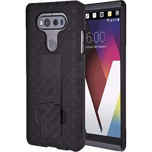 for LG V20 Case with Belt Clip Holster, Kickstand Slim Cover Phone Case for LG V20 - Black