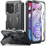 FNTCASE for Motorola Moto G-Power-5G-2023 Case: Moto G-5G-2023 Case Dual-Layer Military Grade Drop Proof Protection Cover with Kickstand | Rugged Shockproof Cell Phone Shell - Black