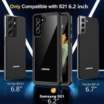 Oterkin for Samsung Galaxy S21 Waterproof Case with Built-in Screen Protector Dustproof Shockproof 360 Full Body Underwater Case for Samsung S21 5G 6.2inch (2021) Black