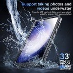 Temdan for Samsung Galaxy S23 Case,Waterproof Built-in Lens & Screen Protector[Full Body Shockproof][12 FT Military Drop Proof][Dustproof][IP68 Underwater] Case for Galaxy S23 5G 6.1’’-Black/Clear
