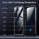 Temdan for Samsung Galaxy S23 Case,Waterproof Built-in Lens & Screen Protector[Full Body Shockproof][12 FT Military Drop Proof][Dustproof][IP68 Underwater] Case for Galaxy S23 5G 6.1’’-Black/Clear