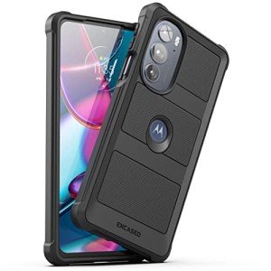 ENCASED Protective Case for Motorola Edge Plus 2022 [Falcon Armor] Heavy Duty Phone Cover, Black