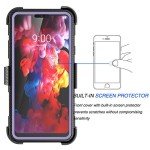 Tekcoo Holster Clip for LG G7 ThinQ / 2018 LG G7, [Tshell] [Built-in Screen] Shock Absorbing Secure Swivel Locking Belt Defender Full Body Kickstand Carrying Sturdy Armor Case Cover [Lavender]