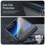 BSNRM for Motorola Razr Plus 2023 case, Built-in Screen Protector & Hinge Protection & Ultra Thin Matte PC Shockproof Phone Cover Smartphone Case for Moto Razr Plus 2023 (Black)