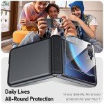 BSNRM for Motorola Razr Plus 2023 case, Built-in Screen Protector & Hinge Protection & Ultra Thin Matte PC Shockproof Phone Cover Smartphone Case for Moto Razr Plus 2023 (Black)