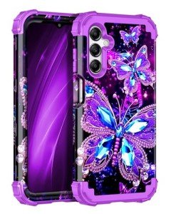 Miqala for Galaxy A15 5G Case,Glow in The Dark Three Layer Heavy Duty Shockproof Full Protection Hard Plastic Bumper+Soft Silicone Protective Case for Samsung Galaxy A15 5G 6.5 inch,Dark