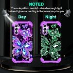 Miqala for Galaxy A15 5G Case,Glow in The Dark Three Layer Heavy Duty Shockproof Full Protection Hard Plastic Bumper+Soft Silicone Protective Case for Samsung Galaxy A15 5G 6.5 inch,Dark