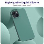 OTOFLY Designed for iPhone 13 Phone Case, Silicone Shockproof Slim Thin Phone Case for iPhone 13 6.1 inch Midnight Green