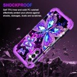 Miqala for Galaxy A15 5G Case,Glow in The Dark Three Layer Heavy Duty Shockproof Full Protection Hard Plastic Bumper+Soft Silicone Protective Case for Samsung Galaxy A15 5G 6.5 inch,Dark