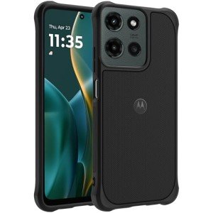Motorola Moto G (2025) Rugged Protective Case- Black - Precision fit, Military Grade Shock Absorbing Cover for Enhanced Phone Grip, Drop Protection