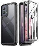 Poetic Guardian Case for Motorola Moto G Power 5G 2024 [Not Fit 2023 Version], [20FT Mil-Grade Drop Tested], Full-Body Shockproof Cover with Built-in Screen Protector, Black/Clear