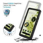 Lanhiem for Google Pixel 6 Case, IP68 Waterproof Dustproof with Built-in Screen Protector, Heavy Duty Full Body Protective Phone Case for Pixel 6, Black/Clear