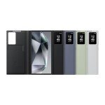 SAMSUNG Galaxy S24 Ultra S-View Wallet Phone Case, Protective Cover with Smart Small Screen View, Finger Tap Control, Slim Design, Card Holder Pocket, US Version, EF-ZS928CBEGUS, Black