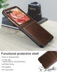 Foluu for Motorola Razr 2024 Case, Leather + Hard PC Shell Ultra Thin Slim Durable Protective Phone Case Cover (Brown)