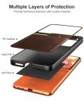 Foluu for Motorola Razr 2024 Case, Leather + Hard PC Shell Ultra Thin Slim Durable Protective Phone Case Cover (Brown)