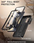 Poetic Revolution Case for Motorola Moto Edge 2024 [Not for 2023 Version], [Slide Camera Cover], Full-Body Military Grade Rugged Shockproof Cover with Kickstand and Built-in-Screen Protector, Black