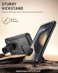 Poetic Revolution Case for Motorola Moto Edge 2024 [Not for 2023 Version], [Slide Camera Cover], Full-Body Military Grade Rugged Shockproof Cover with Kickstand and Built-in-Screen Protector, Black
