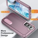 BaHaHoues for Samsung Galaxy S22 Case for Samsung S22 Phone Case with Built in Kickstand,Shockproof/Dustproof/Drop Proof Military Grade Protective Cover for Galaxy S22 5G 6.1(Night Purple/Baby Pink)