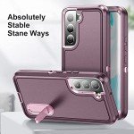 BaHaHoues for Samsung Galaxy S22 Case for Samsung S22 Phone Case with Built in Kickstand,Shockproof/Dustproof/Drop Proof Military Grade Protective Cover for Galaxy S22 5G 6.1(Night Purple/Baby Pink)
