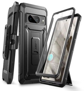 SUPCASE for Google Pixel 8A Case with Stand & Belt-Clip (Unicorn Beetle Pro), [Built-in Screen Protector] [Military-Grade Protection] Heavy Duty Rugged Kickstand Phone Case for Pixel 8A, Black
