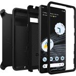 OtterBox Google Pixel 7 Pro Defender Series Case - Black, Rugged & Durable, with Port Protection, Includes Holster Clip Kickstand