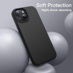 JETech Silicone Case for iPhone 14 6.1-Inch, Silky-Soft Touch Full-Body Protective Phone Case, Shockproof Cover with Microfiber Lining (Black)