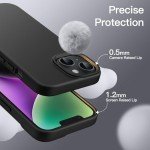 JETech Silicone Case for iPhone 14 6.1-Inch, Silky-Soft Touch Full-Body Protective Phone Case, Shockproof Cover with Microfiber Lining (Black)