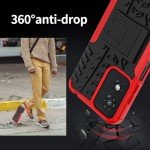 Iokmax for Moto G Play 2024 Case with 2 Pack Screen Protector,Military Grade Shockproof, Heavy Duty Robust Bumper Cover with Kickstand for Motorola G Play 2024 Phone Red