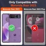 for Motorola Razr 2023 Case [Not Fit Razr Plus 2023], Heavy Duty Shockproof with 360° Rotation Metal Kickstand [Military Grade] Protective Case for Moto Razr 2023, Black