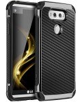LG V20 Case, BENTOBEN 2 in 1 Cool Slim Hybrid Rugged Hard PC Resilient Strength Durable Laminated with Carbon Fiber Design Chrome Anti-scratch Shockproof Protective Case for LG V20 (2016), BLACK
