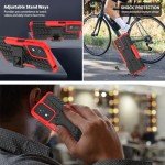 Iokmax for Moto G Play 2024 Case with 2 Pack Screen Protector,Military Grade Shockproof, Heavy Duty Robust Bumper Cover with Kickstand for Motorola G Play 2024 Phone Red