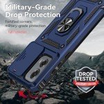 for Motorola Moto G Stylus 5G 2024 Case with Slide Camera Cover HD Screen Protector [Military Grade Drop Tested] Magnetic Ring Holder Kickstand Protective Phone Case for Moto G Stylus 5G 2024, Navy