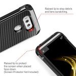 LG V20 Case, BENTOBEN 2 in 1 Cool Slim Hybrid Rugged Hard PC Resilient Strength Durable Laminated with Carbon Fiber Design Chrome Anti-scratch Shockproof Protective Case for LG V20 (2016), BLACK