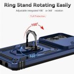 for Motorola Moto G Stylus 5G 2024 Case with Slide Camera Cover HD Screen Protector [Military Grade Drop Tested] Magnetic Ring Holder Kickstand Protective Phone Case for Moto G Stylus 5G 2024, Navy