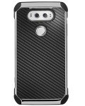 LG V20 Case, BENTOBEN 2 in 1 Cool Slim Hybrid Rugged Hard PC Resilient Strength Durable Laminated with Carbon Fiber Design Chrome Anti-scratch Shockproof Protective Case for LG V20 (2016), BLACK