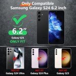 Red2Fire for Samsung Galaxy S24 Case, with 2Pcs [Tempered Glass Screen Protector+Camera Protector][Military Grade Shockproof] Heavy Duty Full Body Protection Phone Case for S24 Case,Black