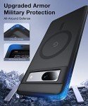 FNDMIL NO.1 Magnetic for Google Pixel 7a Case [Compatible with MagSafe][Anti-Fingerprint][Slim Fit][Military Shockproof] Translucent Matte Hard Back Pixel 7a 5G Phone Cover, Black