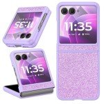 BENTOBEN Glitter Motorola Razr 2024 Case, Luxury Protective Phone Case for Motorola Razr 50, Purple