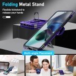 Janmitta Compatible with Moto Razr 2024/Razr+ Plus 2024 Case with Lanyard+Hinge Protection+Finger Ring Holder Kickstand,Dual-Layer Full Body Protective Shockproof Phone Cover,Purple