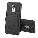 SKTGSLAMY for LG K40 Case,with HD Screen Protector,[Shockproof] Tough Rugged Dual Layer Protective Case Hybrid Kickstand Cover for LG Harmony 3 (Black)