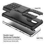 SKTGSLAMY for LG K40 Case,with HD Screen Protector,[Shockproof] Tough Rugged Dual Layer Protective Case Hybrid Kickstand Cover for LG Harmony 3 (Black)