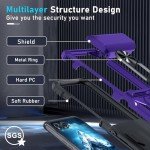 Janmitta Compatible with Moto Razr 2024/Razr+ Plus 2024 Case with Lanyard+Hinge Protection+Finger Ring Holder Kickstand,Dual-Layer Full Body Protective Shockproof Phone Cover,Purple