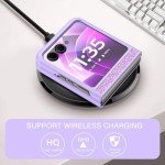 BENTOBEN Glitter Motorola Razr 2024 Case, Luxury Protective Phone Case for Motorola Razr 50, Purple