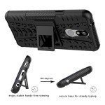 SKTGSLAMY for LG K40 Case,with HD Screen Protector,[Shockproof] Tough Rugged Dual Layer Protective Case Hybrid Kickstand Cover for LG Harmony 3 (Black)