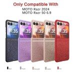 BENTOBEN Glitter Motorola Razr 2024 Case, Luxury Protective Phone Case for Motorola Razr 50, Purple