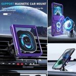 Janmitta Compatible with Moto Razr 2024/Razr+ Plus 2024 Case with Lanyard+Hinge Protection+Finger Ring Holder Kickstand,Dual-Layer Full Body Protective Shockproof Phone Cover,Purple