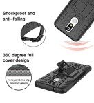 SKTGSLAMY for LG K40 Case,with HD Screen Protector,[Shockproof] Tough Rugged Dual Layer Protective Case Hybrid Kickstand Cover for LG Harmony 3 (Black)