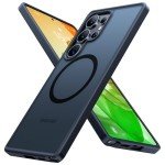 TORRAS Magnetic Shockproof for Samsung Galaxy S25 Ultra Case, Fit for MagSafe, 4X Military Grade Protection, Translucent Slim Case for Samsung S25 Ultra Case Anti-Fingerprint Anti-Scratch, Black