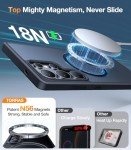 TORRAS Magnetic Shockproof for Samsung Galaxy S25 Ultra Case, Fit for MagSafe, 4X Military Grade Protection, Translucent Slim Case for Samsung S25 Ultra Case Anti-Fingerprint Anti-Scratch, Black